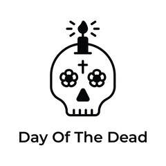 An eye catching icon of Day of the Dead in editable style, Isolated on white background
