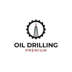 Oil Drilling Rig  Logo Design Concept Vector Illustration