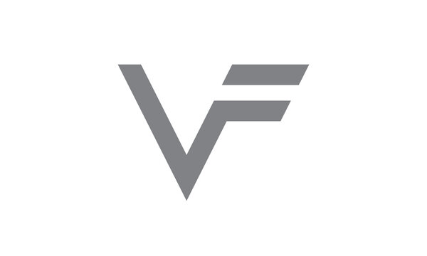 VF fv company linked letter logo golden silver black background
