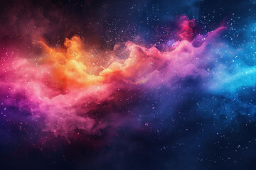 Abstract wallpaper blends vibrant watercolor washes with splashes of neon colors. AI Generated