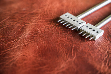 Metal round puncher tool for leather work and DIY
