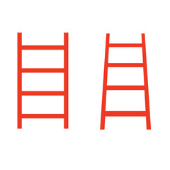 Stair  icon in red color.