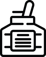 Ink storage icon outline vector. Drawing scripts utensil. Artistic typography tools