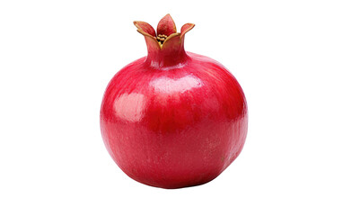 Large Red Pomegranate. A vibrant, ripe pomegranate with a rich red color. on White or PNG Transparent Background.