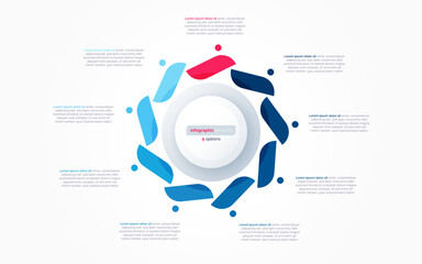 Nine option circle infographic design template. Vector illustration