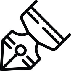 Ink dipping pen icon outline vector. Sketching metallic pencil. Antique writer instrument