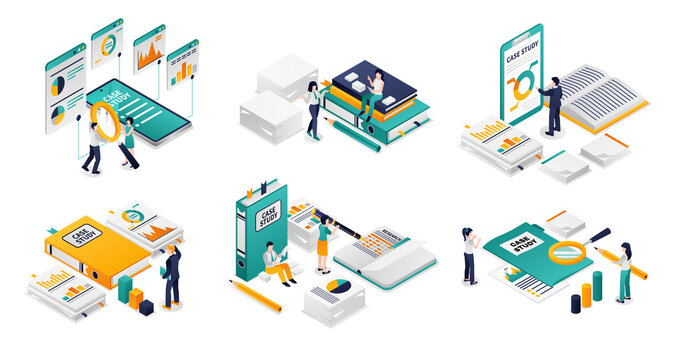 Case study compositions in isometric view