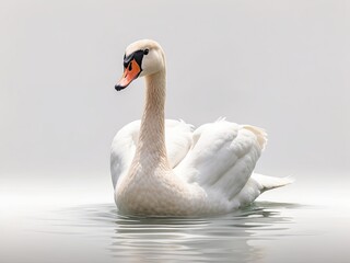 Fototapeta premium New swan on a white backgroundswan on a white background