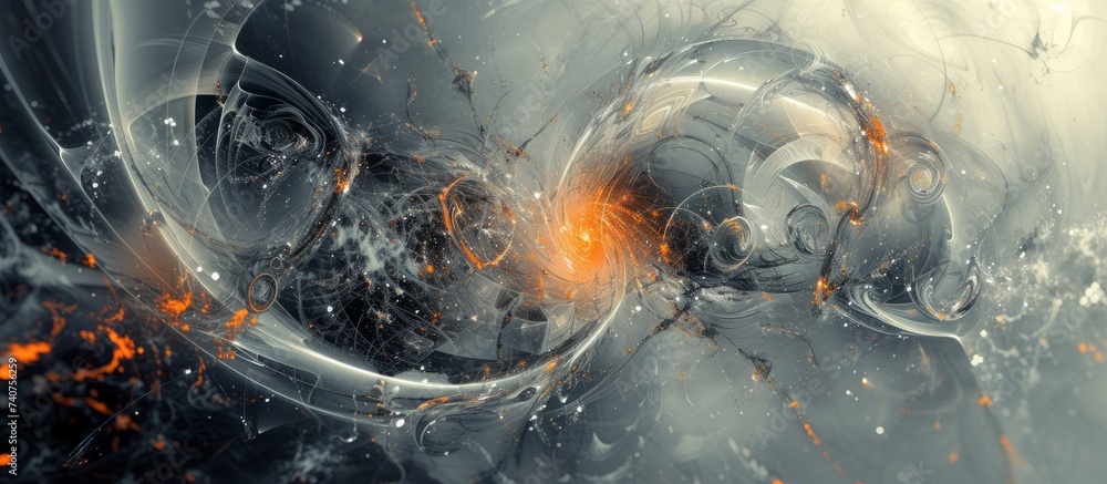 Aufkleber an artistic representation of the swirling elements of water and fire, creating a mesmerizing blend 