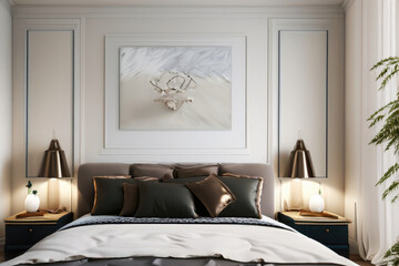 interior of a bedroom, king size bed, luxury home, room of hotel