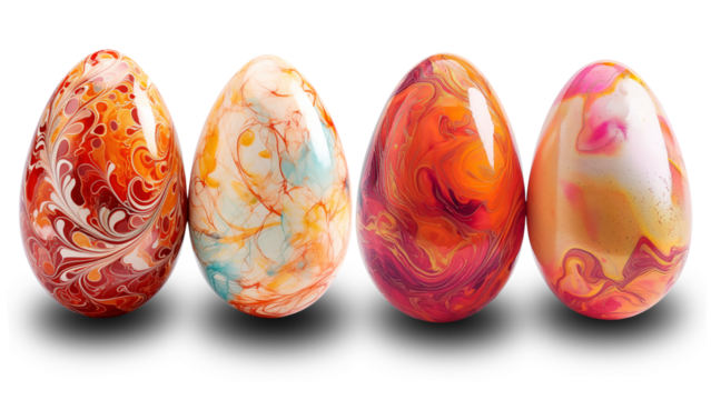 Рainted easter eggs. Transparent background