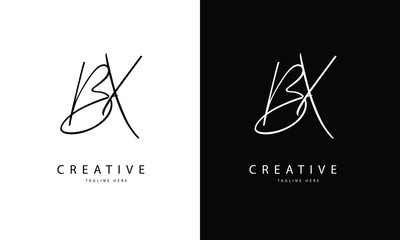 Monogram Letter BX Logo Design. Black and White Logo. Usable for Business Logos. Flat Vector Logo Design Template