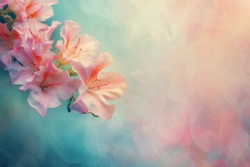 Fototapeta na wymiar Spring flowers on a pastel background