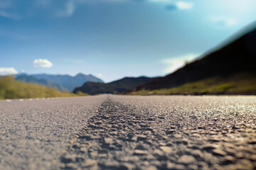 Fototapeta premium straight road with the nature on the background