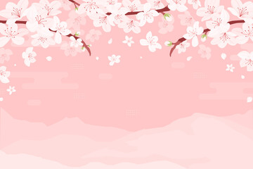 Obraz na płótnie Canvas Sakura blossom background in flat design