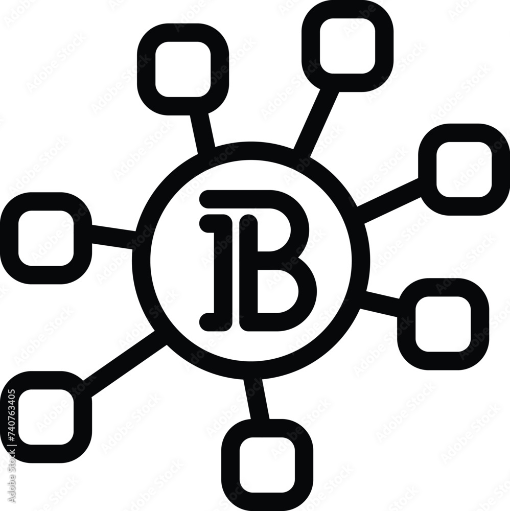 Poster bitcoin currency icon outline vector. digital transaction. blockchain online system