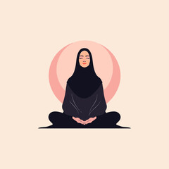 Hijabi lady flat vector design