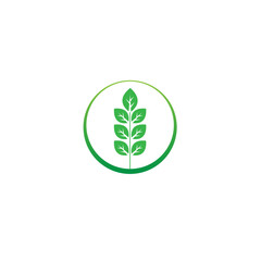 Farmer leaf logo flat vector design
