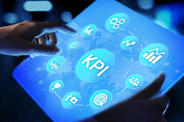 KPI - Key performance indicator. Business and industrial analysis. Internet and technology concept on virtual screen.