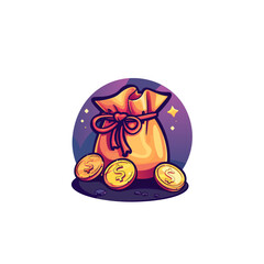 Money bag and coins