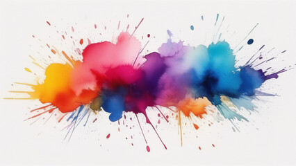 watercolor splashes on a white background. yellow, purple, and blue colors flow into each other.