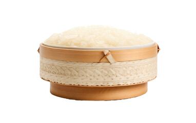Wooden Container With White Substance Inside. A wooden container holds a quantity of white substance, creating an intriguing composition. on White or PNG Transparent Background.