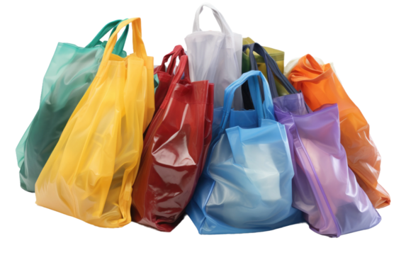 Group of Colorful Bags Sitting Together. A visually appealing arrangement of various vibrant bags sitting in close proximity to each other. on White or PNG Transparent Background.