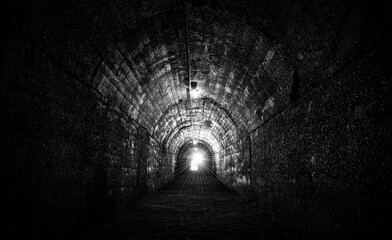 Historic bunker tunnel from world war 2 built with reinforced concrete now is a scary lost place in...