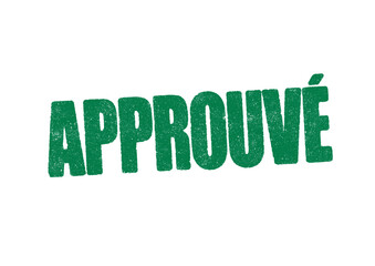 Vector illustration of the word Approuve (Approved in French) in green ink stamp - 740770054