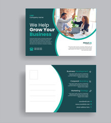 Creative corporate business postcard design template.