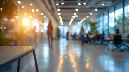 Fototapeta premium blurred Business office wallpaper, with blurred people casual wear, with bokeh background, 
