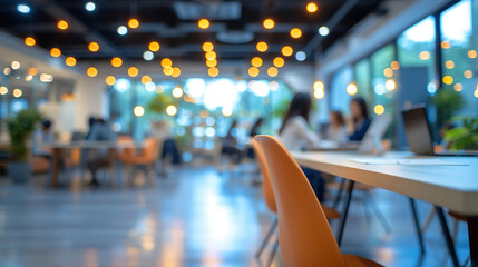 blurred Business office wallpaper,  with blurred people casual wear, with bokeh background, 