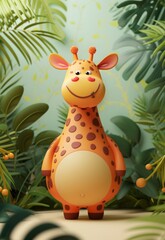 3D design of a cute giraffe.