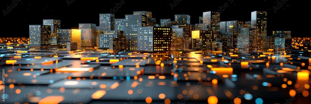 Aufkleber abstract 3d digital background with copy space for network, tech, storage, and science themes