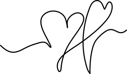 Line drawing of love, romantic, valentines