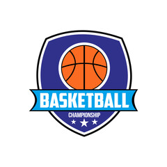 Basketball club logo template. Emblem of the basketball team. Vector	