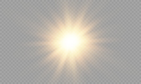 Vector transparent sunlight with special lens flare effect. png	
