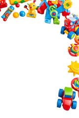 Fototapeta premium Toys Kid Border Frame PNG Transparent Background