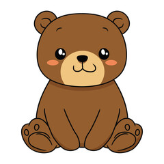 Obraz na płótnie Canvas cute brown teddy bear. Vector illustration