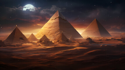 Landscape with ancient egyptian pyramids