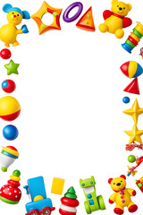 Fototapeta premium Toys Kid Border Frame PNG Transparent Background