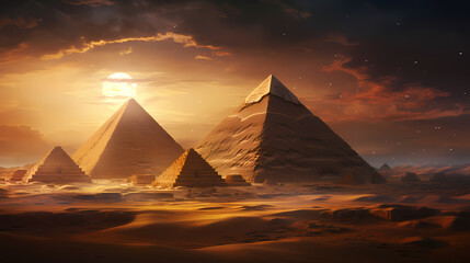 Landscape with ancient egyptian pyramids