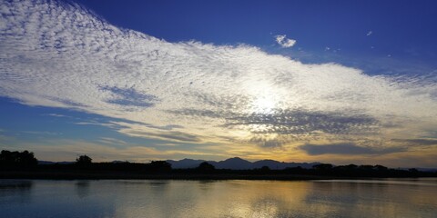 櫛田川河口の夕焼け