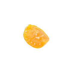 Piece of ripe orange physalis fruit isolated on white