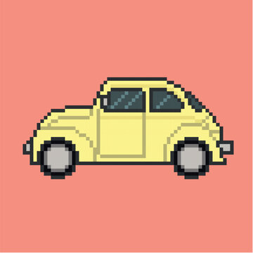 classic vehicle car pixel art