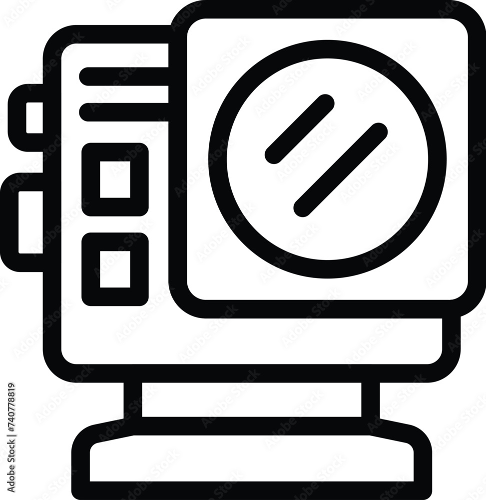 Poster durable action camcorder icon outline vector. portable filming apparatus. capturing action instrumen