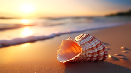 Obraz na płótnie Canvas The elegance and simplicity of the shell embody the whisper of the ocean
