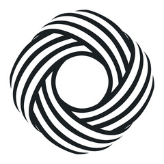 Abstract black and white twisted ribbon