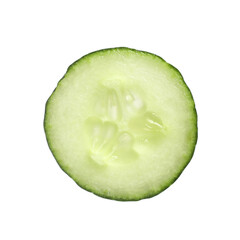 Slice of fresh cucumber isolated on white