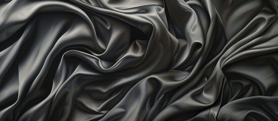 Elegant Black Silk Fabric Background Ideal for Luxury Events and Fashion Design